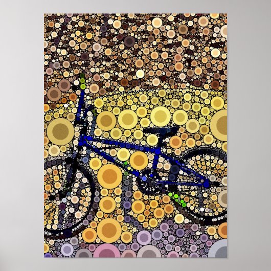 Cooles blaues Bike-Konzentrat-Mosaikmuster Poster (Vorne)