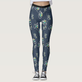 Cooles blaues Federmuster Leggings