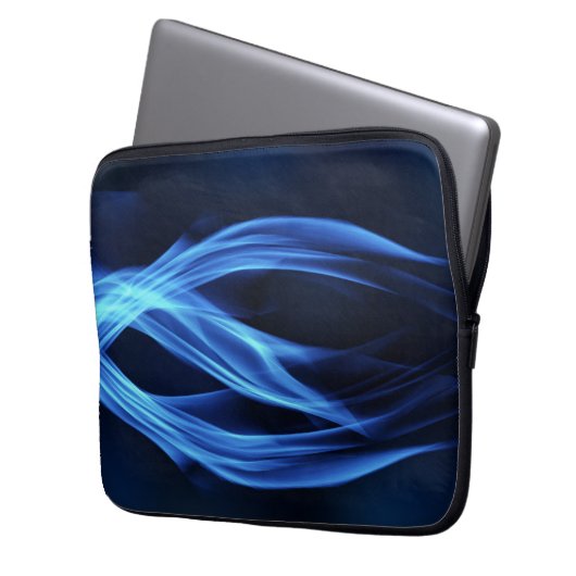 Cooles blaues Feuer Laptopschutzhülle (Vorderseite Links)