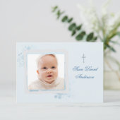 Cooles blaues flaches Foto danken Ihnen Dankeskarte (Stehend Vorderseite)