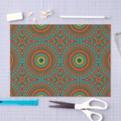 Cooles blaues gelbes Retro geometrisches Ethnic Tr Seidenpapier (Handwerk)