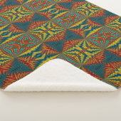 Cooles blaues gelbes Retro geometrisches Ethnic Tr Sherpadecke (3/4)