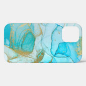 Cooles blaues goldfarbenes, einzigartiges Wasserfa Case-Mate iPhone Hülle (Rückseite (Horizontal))