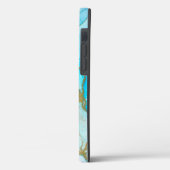 Cooles blaues goldfarbenes, einzigartiges Wasserfa Case-Mate iPhone Hülle (Rückseite / Links)
