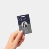 Cooles, blaues graues Employee Foto ID Geometrisch Ausweis (Handheld)