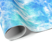 Cooles Blaues Meer-Wellenmuster Geschenkpapier (Rolleneckpunkt)