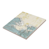 Cooles blaues Meeresrauschen-Bild Fliese (Seite)