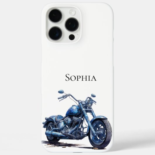 Cooles blaues Motorrad Case-Mate iPhone Hülle (Rückseite)