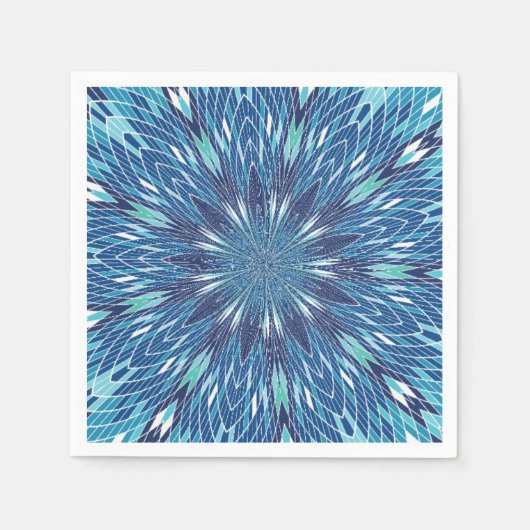 Cooles blaues Musterpapier Napkins Serviette (Vorderseite)