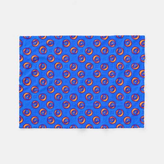 Cooles blaues Orange Fleecedecke (Vorderseite (Horizontal))