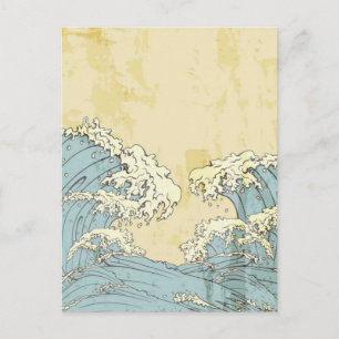 Cooles blaues Ozeanbild Postkarte