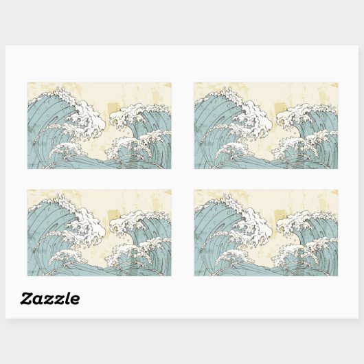 Cooles blaues Ozeanbild Rechteckiger Aufkleber (Blatt)