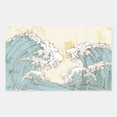 Cooles blaues Ozeanbild Rechteckiger Aufkleber (Vorderseite)
