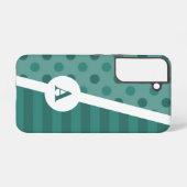 Cooles blaues Polka-Dot- und Streifenmuster Samsung Galaxy Hülle (Rückseite (Horizontal))