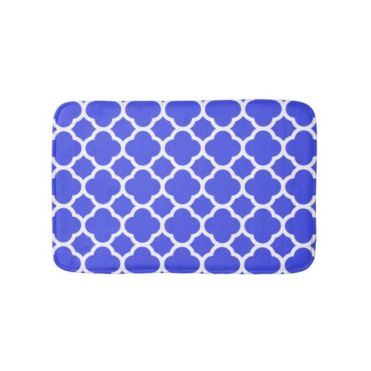 Cooles blaues Quatrefolienmuster Badematte (Vorderseite)