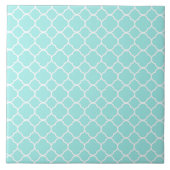 Cooles blaues Quatrefolienmuster Fliese (Vorderseite)