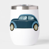 cooles blaues Retro-Auto mit Schrammen (Vorderseite)
