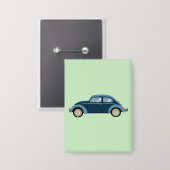 cooles blaues Retro-Auto mit Schrammen Button (Vorderseite/Rückseite)
