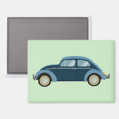 cooles blaues Retro-Auto mit Schrammen Magnet (Vorderseite/Rückseite)