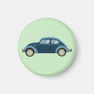cooles blaues Retro-Auto mit Schrammen Magnet