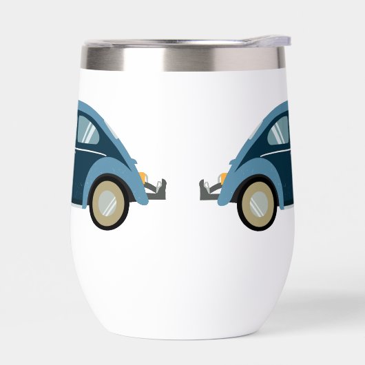 cooles blaues Retroauto mit Manschetten (Links)