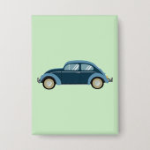 cooles blaues Retroauto mit Manschetten Button (Vorderseite)