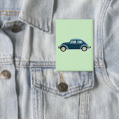 cooles blaues Retroauto mit Manschetten Button (Insitu)