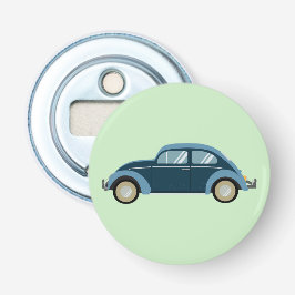 cooles blaues Retroauto mit Manschetten Flaschenöffner