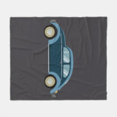 cooles blaues Retroauto mit Manschetten Fleecedecke (Vorderseite (Horizontal))