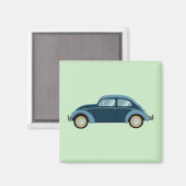 cooles blaues Retroauto mit Manschetten Magnet (Vorderseite/Rückseite)