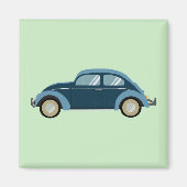 cooles blaues Retroauto mit Manschetten Magnet (Vorne)