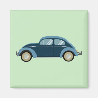 cooles blaues Retroauto mit Manschetten Magnet