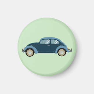 cooles blaues Retroauto mit Manschetten Magnet