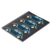 cooles blaues Retroauto mit Manschetten Notizblock (Linke Seite)