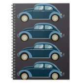 cooles blaues Retroauto mit Manschetten Notizblock (Vorderseite)