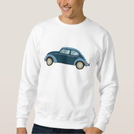 cooles blaues Retroauto mit Manschetten Sweatshirt