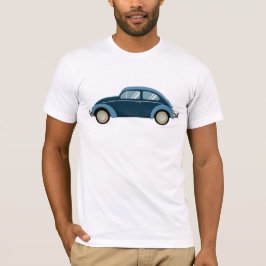 cooles blaues Retroauto mit Manschetten T-Shirt