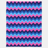 Cooles blaues Rosa Zickzack drucken Große Fleece B (Vorderseite)