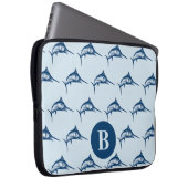 Cooles Blaues Schwertfisch-Muster Laptopschutzhülle (Vorne Rechts)