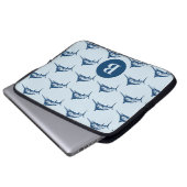 Cooles Blaues Schwertfisch-Muster Laptopschutzhülle (Vorne Knopf)