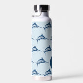 Cooles Blaues Schwertfisch-Muster Trinkflasche (Rechts)