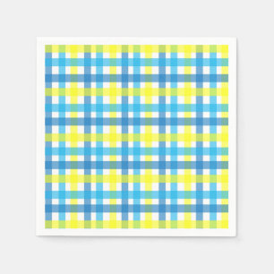 Cooles blaues und gelbes Streifen-Party Serviette