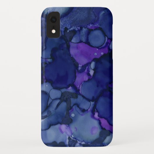 Cooles blaues und Lila Farbtinte-Splash-Muster Case-Mate iPhone Hülle (Rückseite)