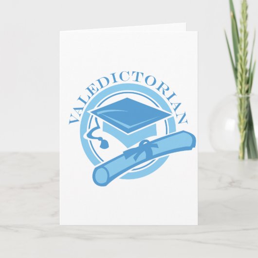 Cooles blaues Valedictorian-Abschluss-Geschenk Karte (Vorderseite)