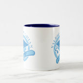 Cooles blaues Valedictorian-Abschluss-Geschenk Zweifarbige Tasse (Mittel)