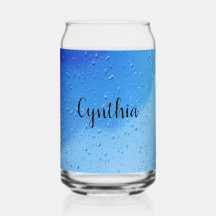 Cooles blaues Wasser fällt personalisiert