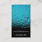 Cooles blaues Wasser Tropfen Visitenkarte (Rückseite)