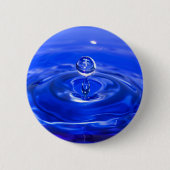 Cooles Blaues Wassertropfen Button (Vorderseite)