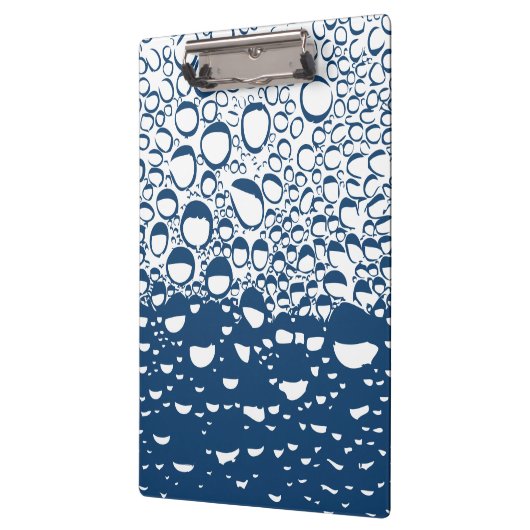 Cooles blaues Weiß-Wasser-Kunstmuster Klemmbrett (Links)