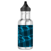 Cooles Blaues Wellenmuster Personalisiert Edelstahlflasche (Rechts)